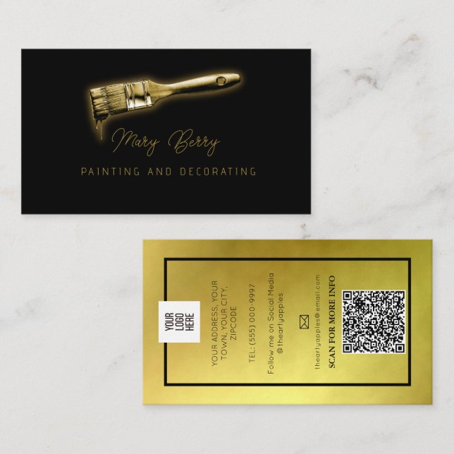 Malerei und Dekorationsdesign klein Visitenkarte (Vorne/Hinten)