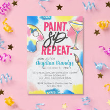Malerei und Sip Bachelorette Art Party Marmor