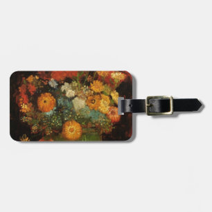 Malerei-Vasen-Blumen-Blüten Van Gogh Vintage Gepäckanhänger