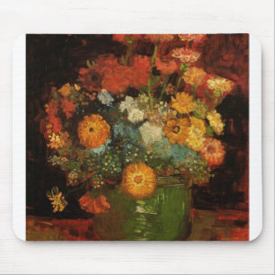 Malerei-Vasen-Blumen-Blüten Van Gogh Vintage Mousepad