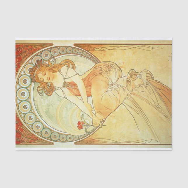 Malerei von Alphonse Mucha Seidenpapier (Vorderseite)