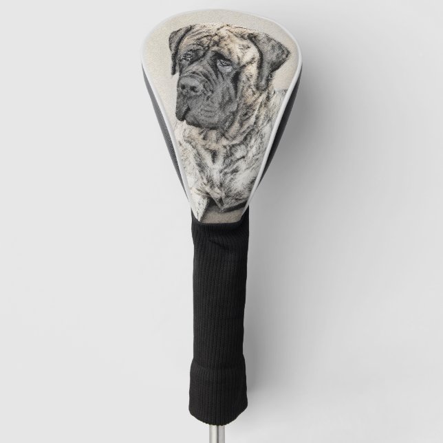 Malerei von englischen Mastiff (Brindle) - Hundeku Golf Headcover (Vorderseite)