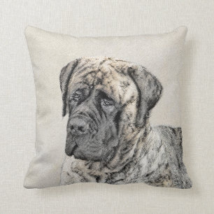 Malerei von englischen Mastiff (Brindle) - Hundeku Kissen