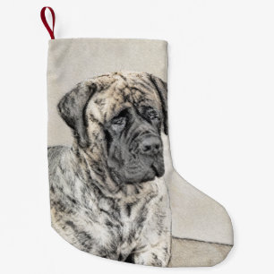 Malerei von englischen Mastiff (Brindle) - Hundeku Kleiner Weihnachtsstrumpf