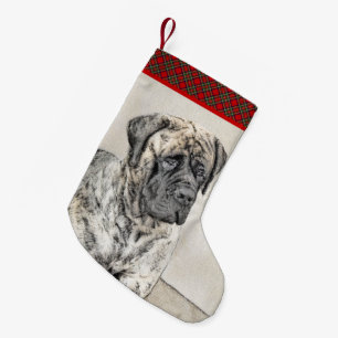 Malerei von englischen Mastiff (Brindle) - Hundeku Kleiner Weihnachtsstrumpf