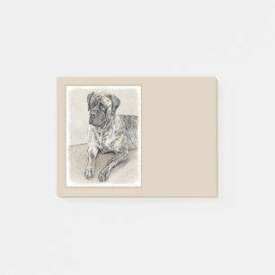 Malerei von englischen Mastiff (Brindle) - Hundeku Post-it Klebezettel