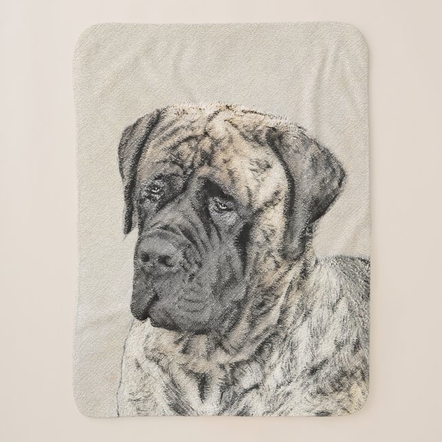 Malerei von englischen Mastiff (Brindle) - Hundeku Sherpadecke (Vorderseite)