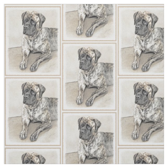 Malerei von englischen Mastiff (Brindle) - Hundeku Stoff (Muster)