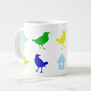 Malerei von farbigen Vögeln durch Chariklia Zarri Jumbo-Tasse
