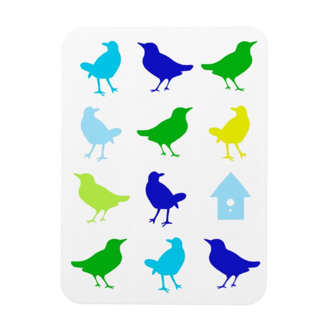 Malerei von farbigen Vögeln durch Chariklia Zarris Magnet (Vertikal)