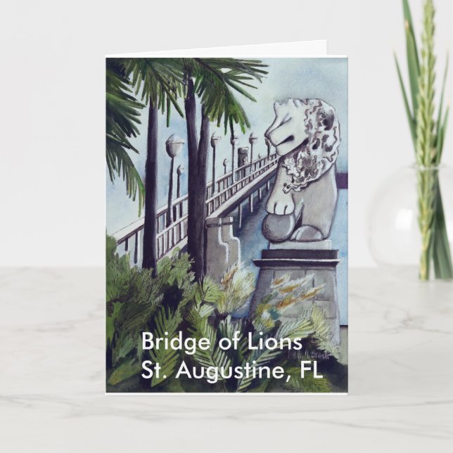 Malerei von Linda M. Brandt, "Brücke der Löwen " Karte (Vorderseite)