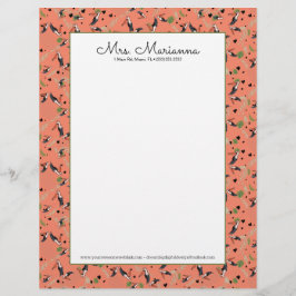 Malerei von Toucans and Greenery Bird Pattern Briefbogen