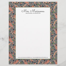 Malerei von Toucans and Greenery Bird Pattern Briefbogen