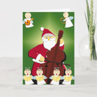Malerei von Weihnachtsmann Cello mit spielend