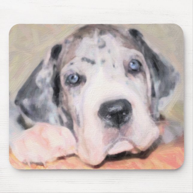 Malerei: Welpe Dane Mousepad (Vorne)