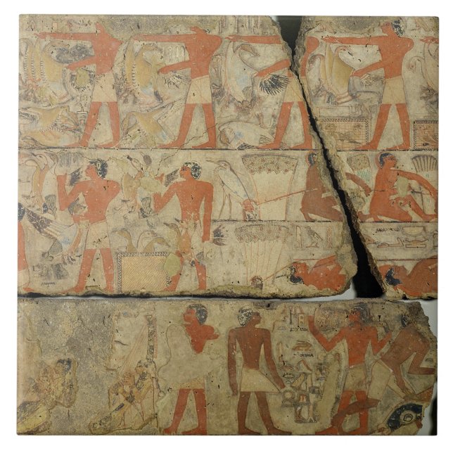Malereien vom Grab von Metjetji, von Sakkara, Fliese (Vorderseite)