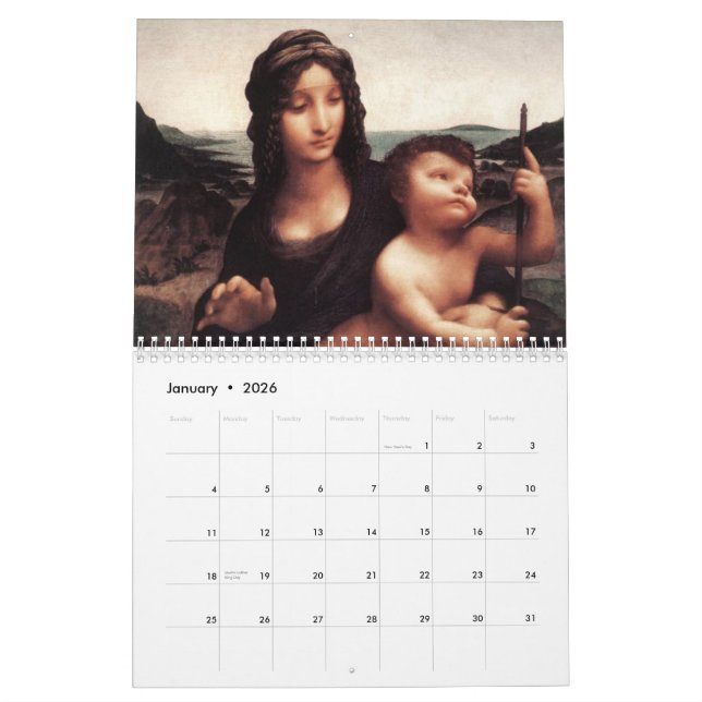 Malereien von Leonardo da Vinci-Kalender Kalender (Jan 2026)