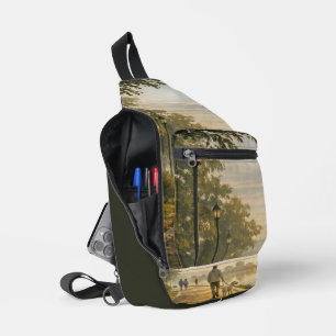 Maleriischer Seeuferweg Morgenwanderung Schultersc Crossbody Bag