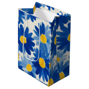 Malerisch blaue und gelbe Blume Mittlere Geschenktüte