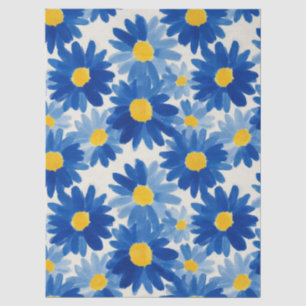 Malerisch blaue und gelbe Blume Seidenpapier