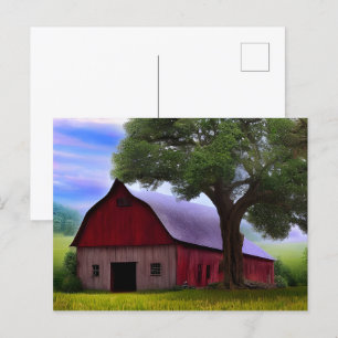 Malerische Ahornbäume im rustikalen Blätter Postkarte