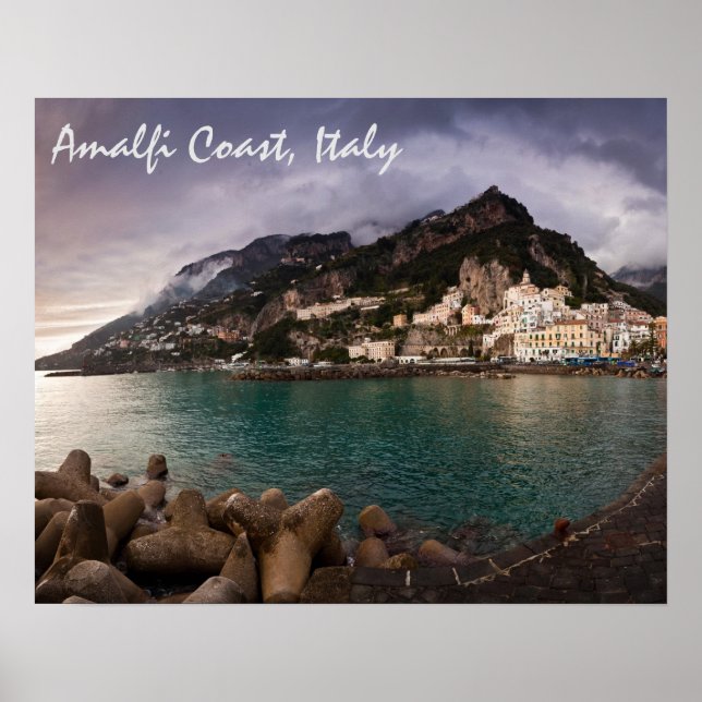 Malerische Amalfiküste, Italien Stadt am Meer Poster (Vorne)