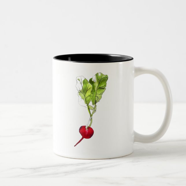 Malerische Aquarellbilderkunst Zweifarbige Tasse (Rechts)