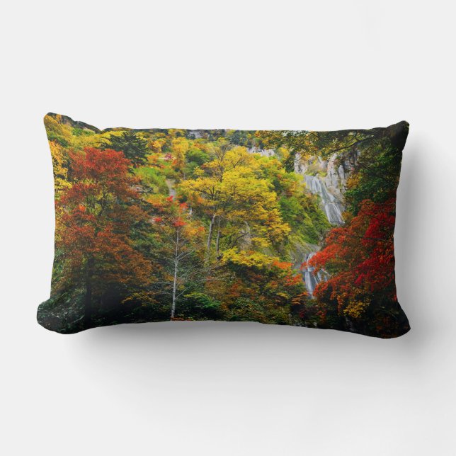 Malerische Aussicht auf Fall Hagoromo Falls Hokkai Lendenkissen (Vorderseite)