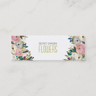 Malerische Blume Florist Skinny Business Cards Mini Visitenkarte
