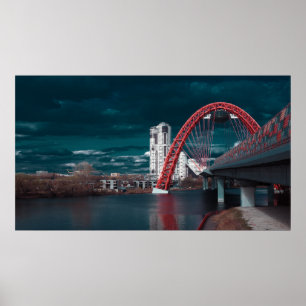 Malerische Brücke Moskau Poster