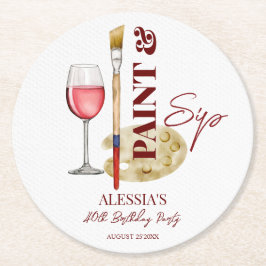Malerische Gastgeschenke, Wein und Kunst Runder Pappuntersetzer