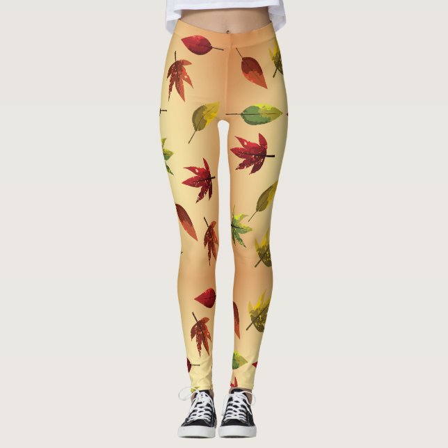 Malerische Herbstblätter Leggings (Vorderseite)