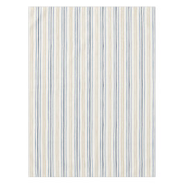 Malerische Küstenblaue- und Sand-Pinstripemuster Tischdecke