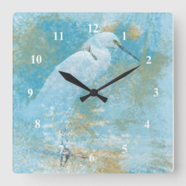 Malerische Küstenschneedecke Quadratische Wanduhr
