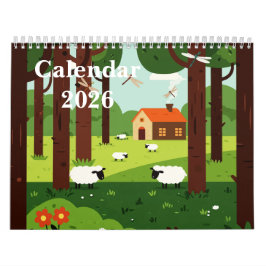 Malerische ländliche Landschaft Kalender