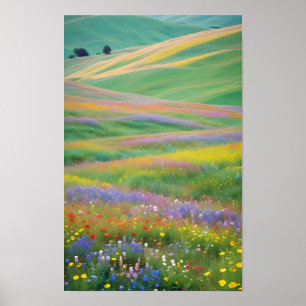 Malerische Landschaft Berge Tal Natur Ruhe Poster
