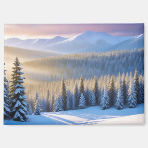 Malerische Landschaft Berge Winter Natur Ruhe Magnet