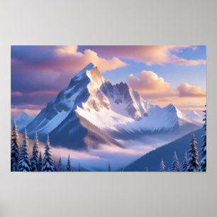 Malerische Landschaft Berge Winter Natur Ruhe Poster