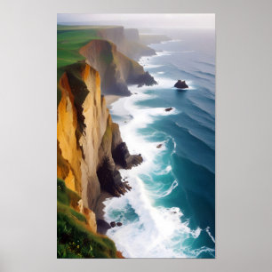 Malerische Landschaft Seeküste Natur Stille Meer Poster