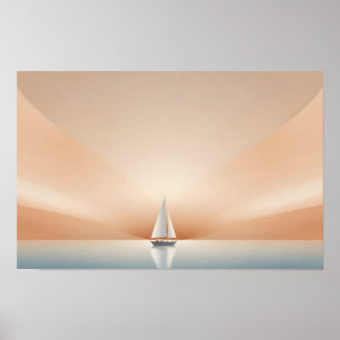 Malerische Landschaft Segeln Sonnenuntergang Hinte Poster