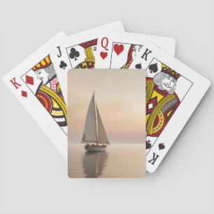 Malerische Landschaft Segeln Sonnenuntergang Hinte Spielkarten