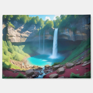 Malerische Landschaft Wald Wasserfall Natur Ruhe Magnet
