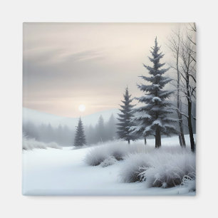 Malerische Landschaft Winter Natur Hintergrund Kun Magnet