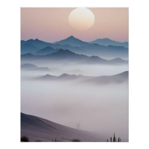 Malerische Landschaft Wüste Natur Hintergrund Kuns Poster