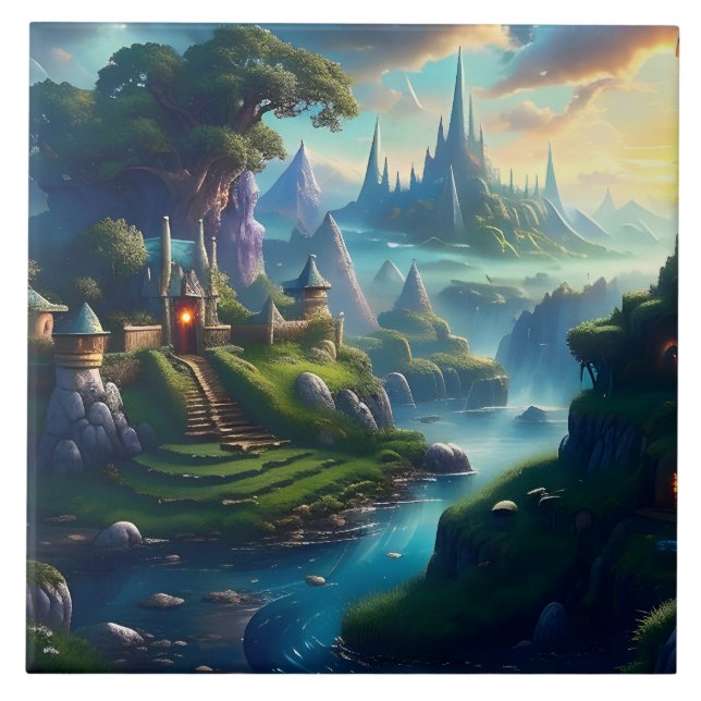 Malerische Landschaft Zwei Fliese (Vorderseite)