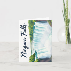 Malerische Landschaftsillustration der Niagara-Fäl Feiertagskarte