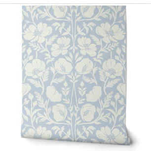 Malerische Mohnkunst und -handwerk - Baby blau wei Tapete
