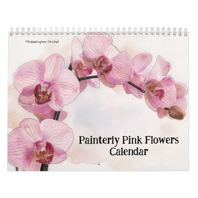 Malerische rosa Blumen Kalender (Titelbild)