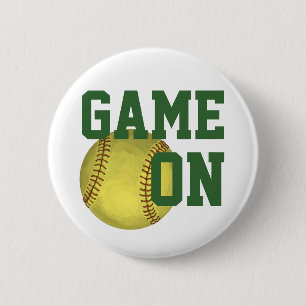 Malerische Softball-Kunst Button