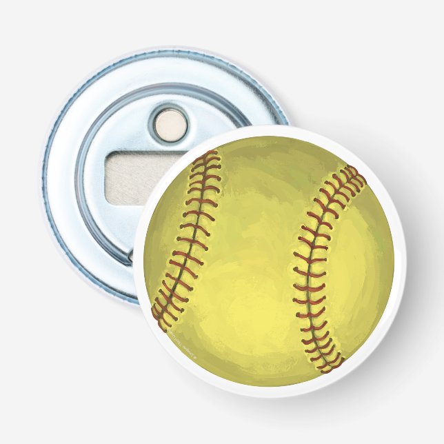 Malerische Softball-Kunst Flaschenöffner (Vorderseite)